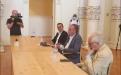 Spoleto, sala XX settembre: conferenza stampa con il Commissario Legnini, il coordinatore Nodessi e il sindaco de Augustinis